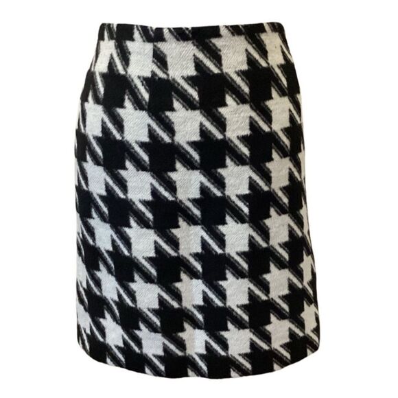 Amanda + Chelsea Houndstooth wool blend straight skirt lined size 12 - Picture 1 of 6